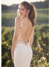 Ivory Lace Tulle Illusion Side Cutout Backless Wedding Dress